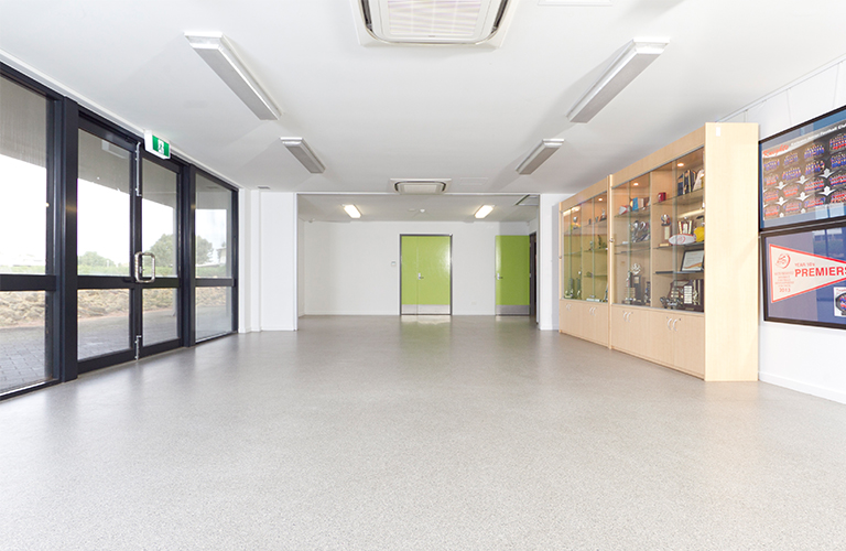 The interior of the ground floor at the Fiona Harris Pavilion.
