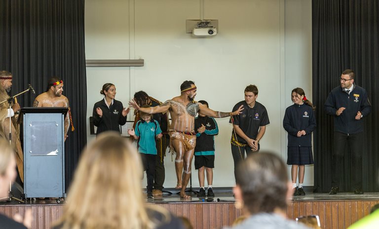 A dance being performed at the NAIDOC Opening Event