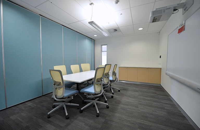 The interior of the Alf Lyndon Meeting Room at the Darius Wells Library and Resource Centre.