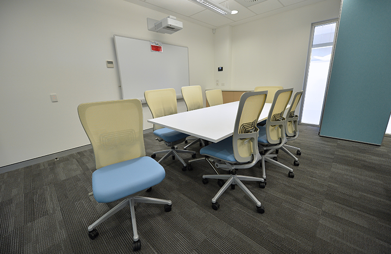 The interior of the Frank Baker Meeting Room at the Darius Wells Library and Resource Centre.