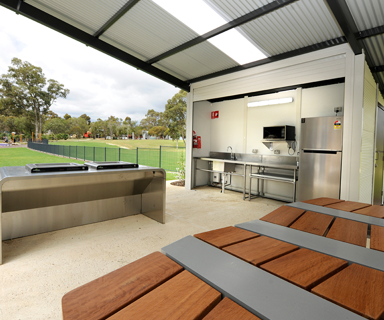 Kitchen and barbeque facilities at The Patio.