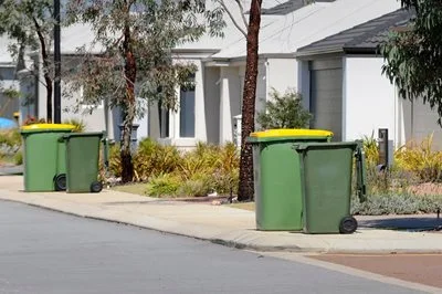 Bins waiting for collection in Kwinana