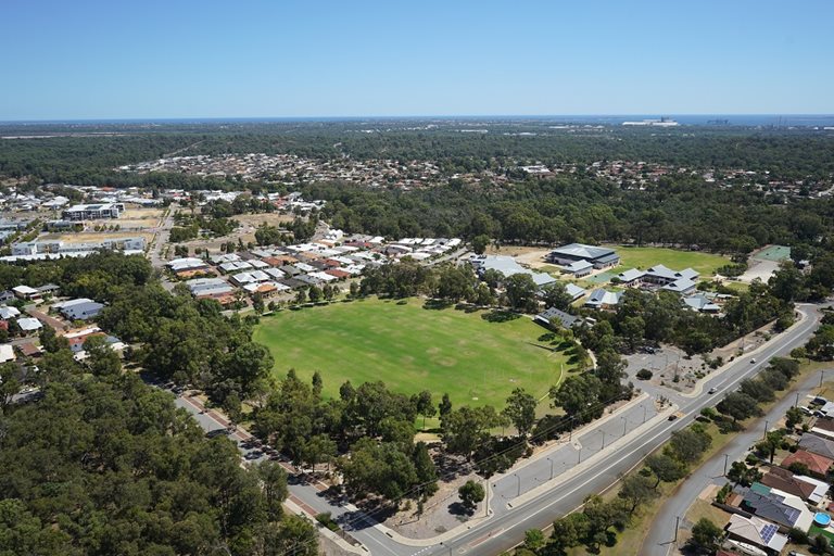 An aerial view of Wellard Oval.