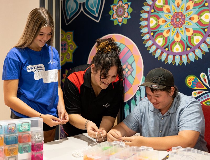 Young people doing art activity